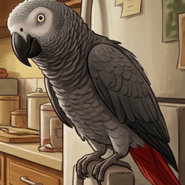 Colonel, an African grey parrot