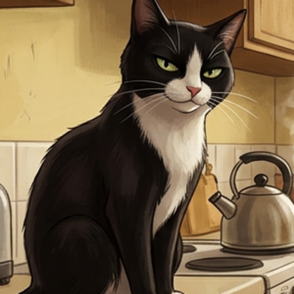 Vincent, a tuxedo cat